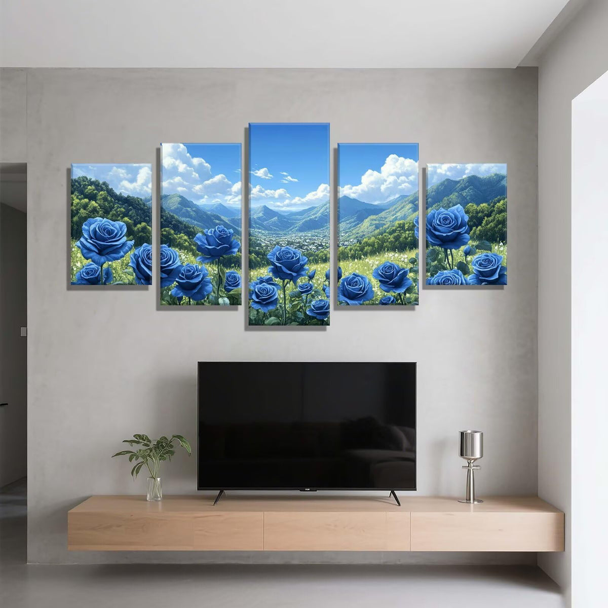 5 Pack Diamond Painting Kits Landscape Rose Large Diamond Painting Kits for Adults, Crystal Gems Arts and Crafts, DIY Full Drill Embroidery Paintings for Home Wall Decor 300x180cm/120x78in q-10703