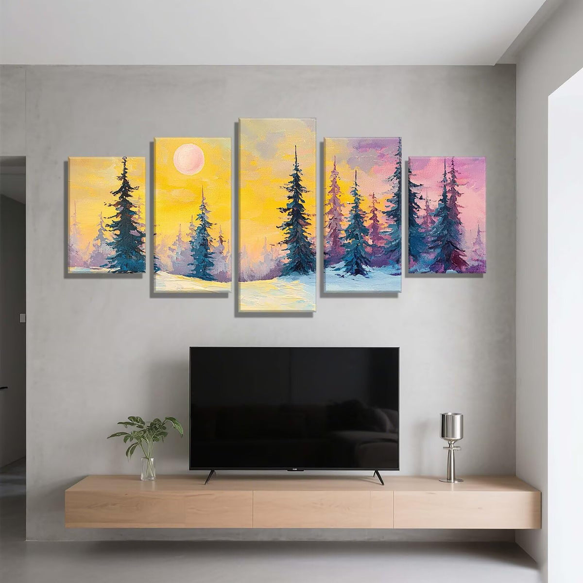 5 Pack Diamond Painting Kits Moon Forest Large Diamond Painting Kits for Adults, Crystal Rhinestone Gems Arts and Crafts, DIY Full Drill Embroidery Paintings, Home Wall Decor 300x180cm/120x78in q-8085