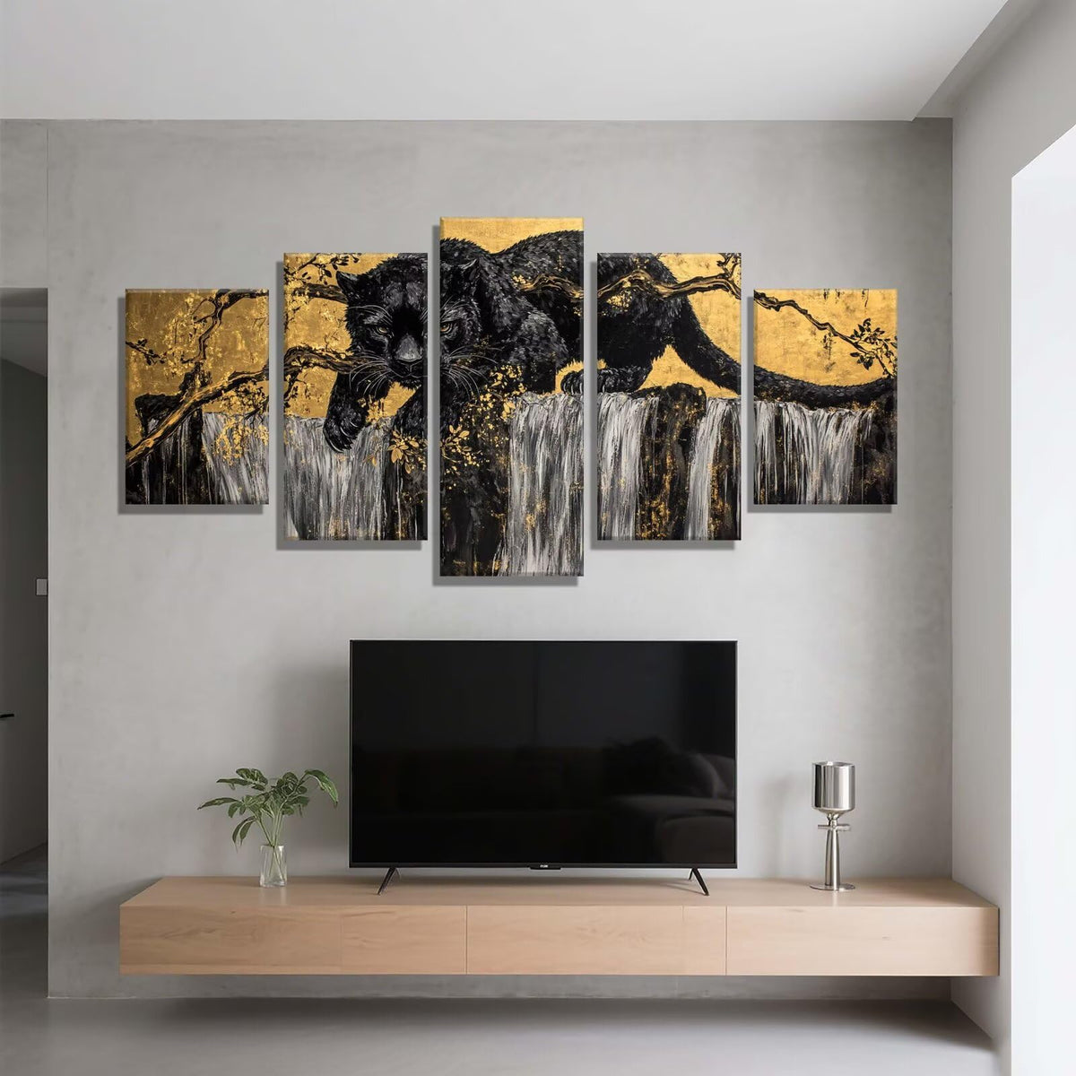 5 Pack Diamond Painting Kits Fall Cat Large Diamond Painting Kits for Adults, Crystal Rhinestone Gems Arts and Crafts, DIY Full Drill Embroidery Paintings, Home Wall Decor 300x180cm/120x78in q-10153