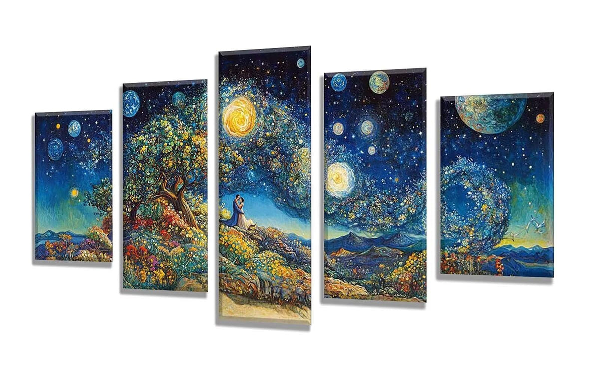 5 Pack Diamond Painting Kits Abstract Starry Sky Large Diamond Painting Kits for Adults, Crystal Gems Arts and Crafts, DIY Full Drill Embroidery Paintings, for Home Decor 300x180cm/120x78in q-10186