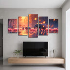 5 Pack Diamond Painting Kits Sunset Elephant Large Diamond Painting Kits for Adults, Crystal Gems Arts and Crafts, DIY Full Drill Embroidery Paintings for Home Wall Decor 300x180cm/120x78in q-10109