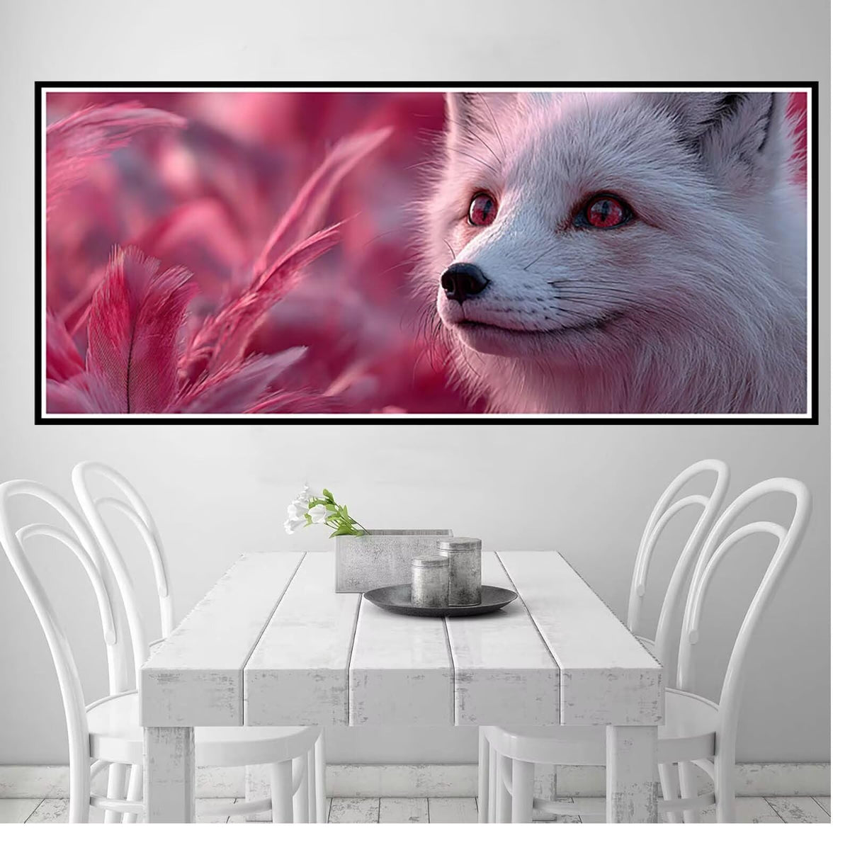 Animal Diamond Painting Kit, Fox Diamond Art Kits for Adults Beginner 5D DIY Full Drill Round Rhinestone Gem Art Crafts for Adults with Complete Tools for Home Decor, Gifts 50x120 in -yym26039G