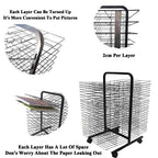 Art Drying Rack on Lockable Wheels - 50 Tier Space-Saving Metal Shelves for Classrooms, Studios & Craft Rooms - Ideal for Artists, Crafters & Creative Spaces!