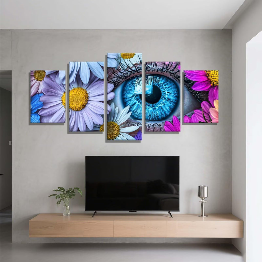 5 Pack Diamond Painting Kits Eye Flower Large Diamond Painting Kits for Adults, Crystal Rhinestone Gems Arts and Crafts, DIY Full Drill Embroidery Paintings, Home Wall Decor 300x180cm/120x78in q-9614