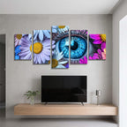 5 Pack Diamond Painting Kits Eye Flower Large Diamond Painting Kits for Adults, Crystal Rhinestone Gems Arts and Crafts, DIY Full Drill Embroidery Paintings, Home Wall Decor 300x180cm/120x78in q-9614