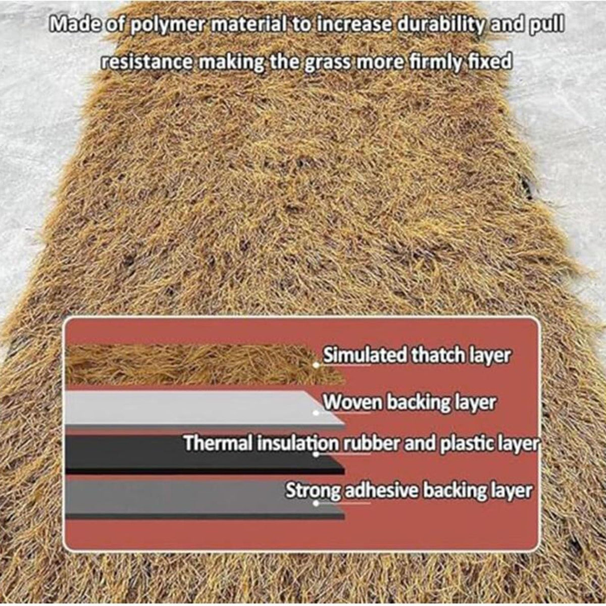 Artificial Thatch Roof Roll, Synthetic Straw for Tiki Bar Garden Use