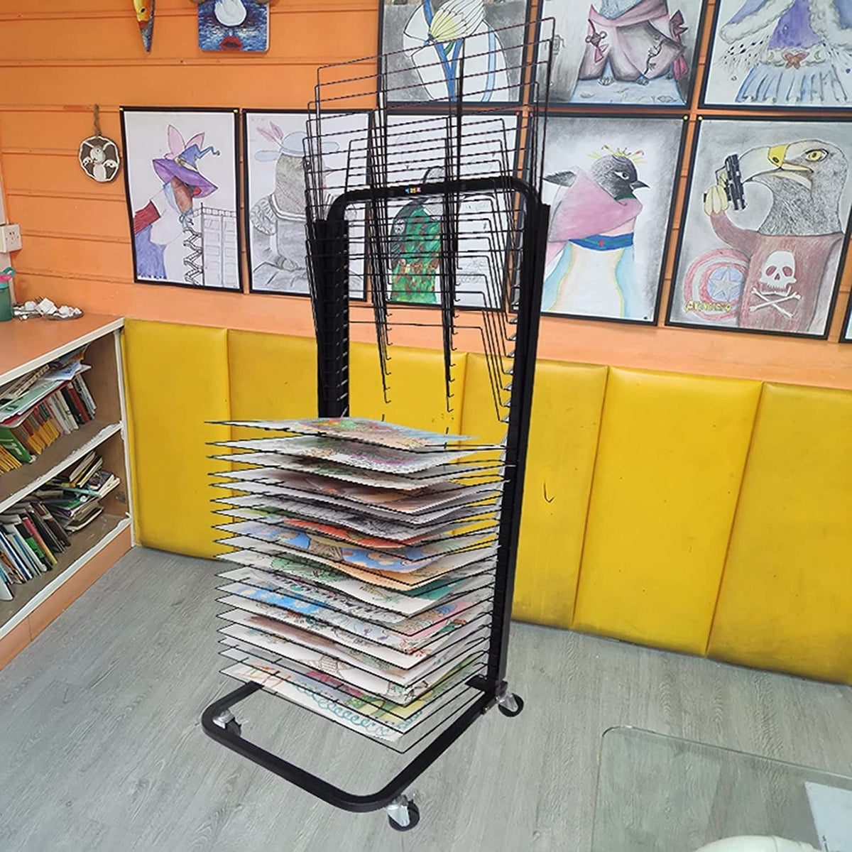 Art Drying Rack for Classroom Painting Crafts, Kids Art Clothes Rack, Educational Products, Great for Schools and Nurseries, Space Saving Rack,