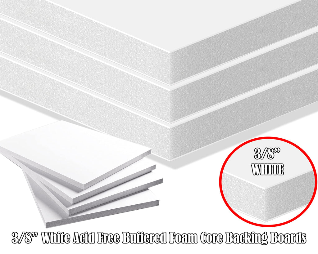 3/8" White Foam Core Boards 9x12-250 Pack. Many Sizes Available. Acid Free Craft Poster Board for Signs, Buffered Presentations, School, Office and Art Projects