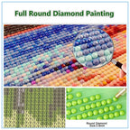 5 Panel Diamond Painting Kits 5D DIY Animal Horse Diamond Art Kits for Adults, Full Drill Round Diamond Dots Crystal Rhinestone Gems Arts and Crafts for Home Wall Decor Gifts 120x78in E-2426