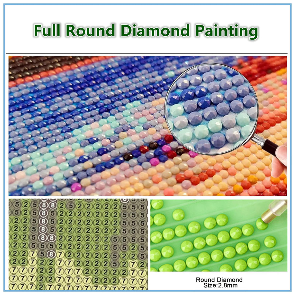 5 Panel Diamond Painting Kits 5D DIY Anime Diamond Art Kits for Adults, Full Drill Round Diamond Dots Crystal Rhinestone Gems Arts and Crafts for Home Wall Decor Gifts 120x78in E-1943