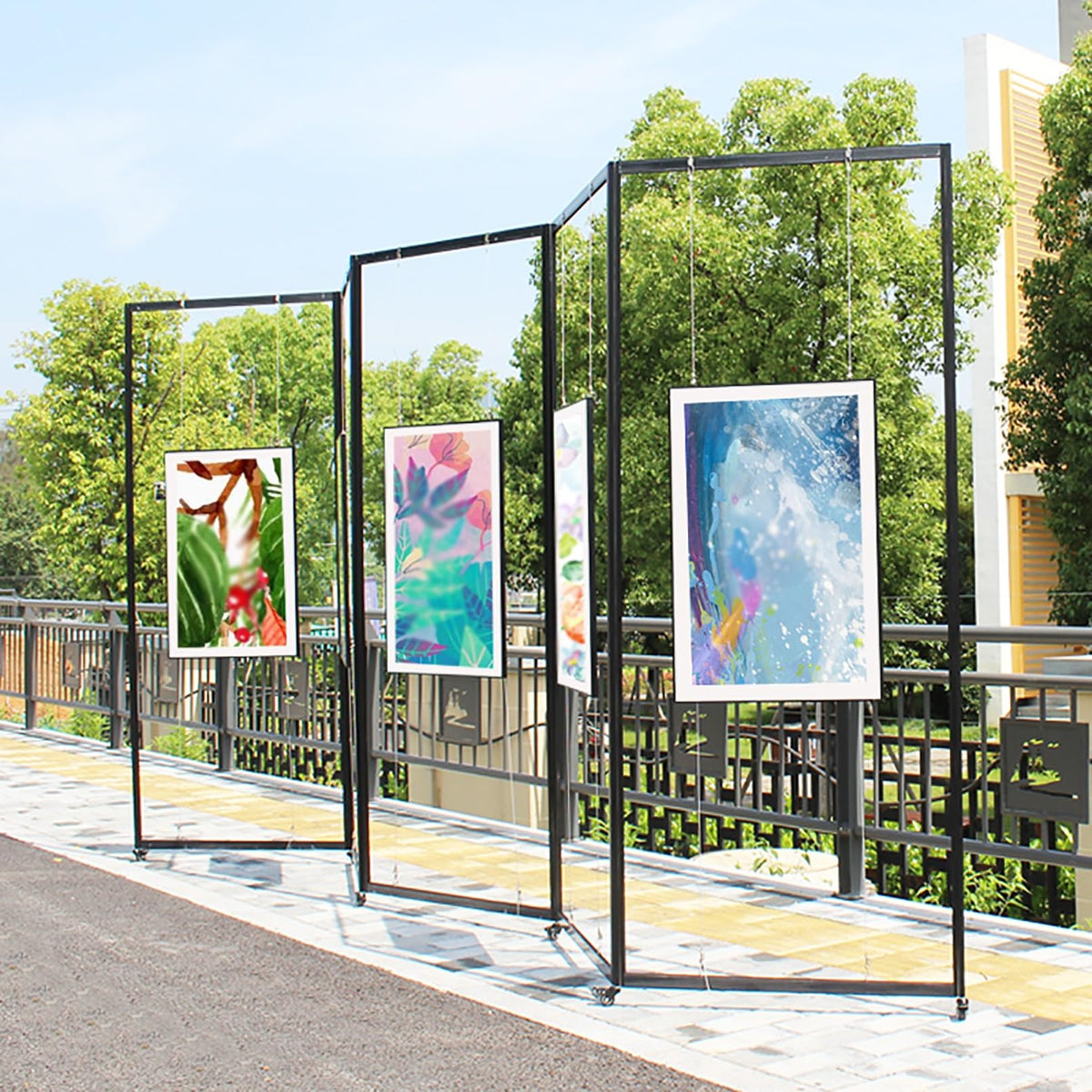 Aluminum Mobile Art Exhibition Stand 100X220Cm Versatile Display Easel for Art Galleries Craft Shows Weddings & Events 1 Piece,1Pcs-100X200Cm/39.4X78.7In