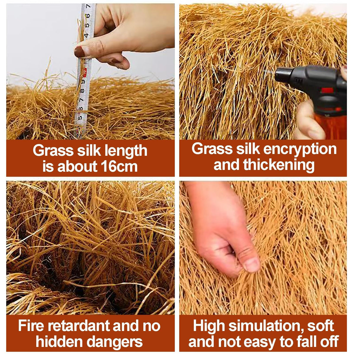 Artificial Thatched Roof, Palapa Thatch Roofing, Pergola Roof Panels, Awnings for Patio, Commercial Art DIY Crafts, Bar Grass Artificial Straw Roll Garden Decor Fence Patio(1x20M)
