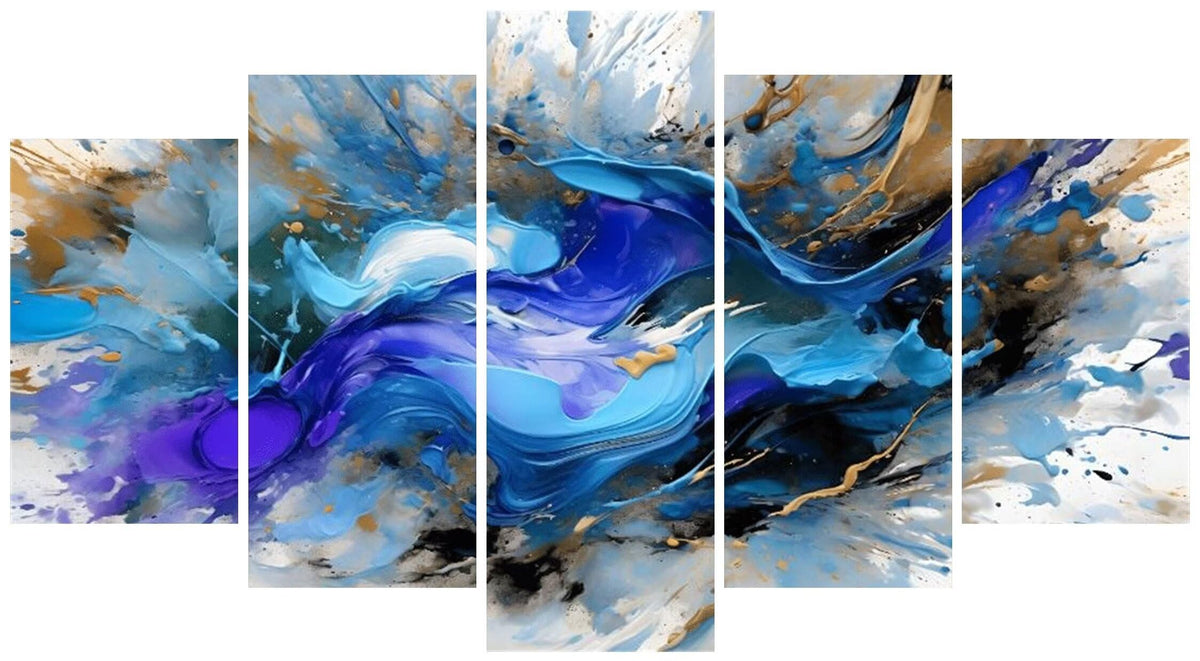 5 Panel Diamond Painting Kits 5D DIY Abstract Landscape Diamond Art Kits for Adults, Full Drill Round Diamond Dots Crystal Rhinestone Gems Arts and Crafts for Home Wall Decor Gifts 120x78in E-1061