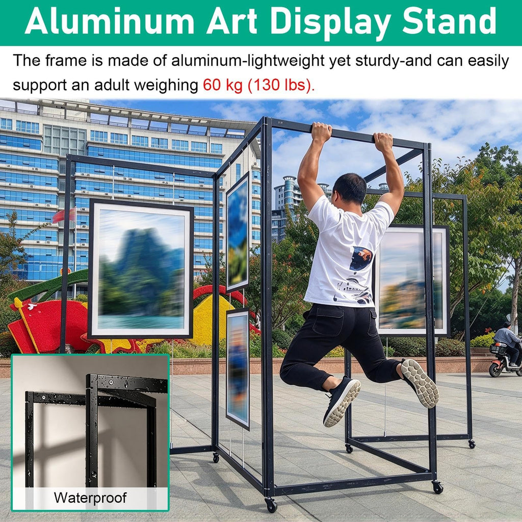 23 27 31 35 43 47 inch Width Mobile Calligraphy Display Stand with Wheels