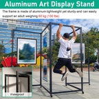 23 27 31 35 43 47 inch Width Mobile Calligraphy Display Stand with Wheels