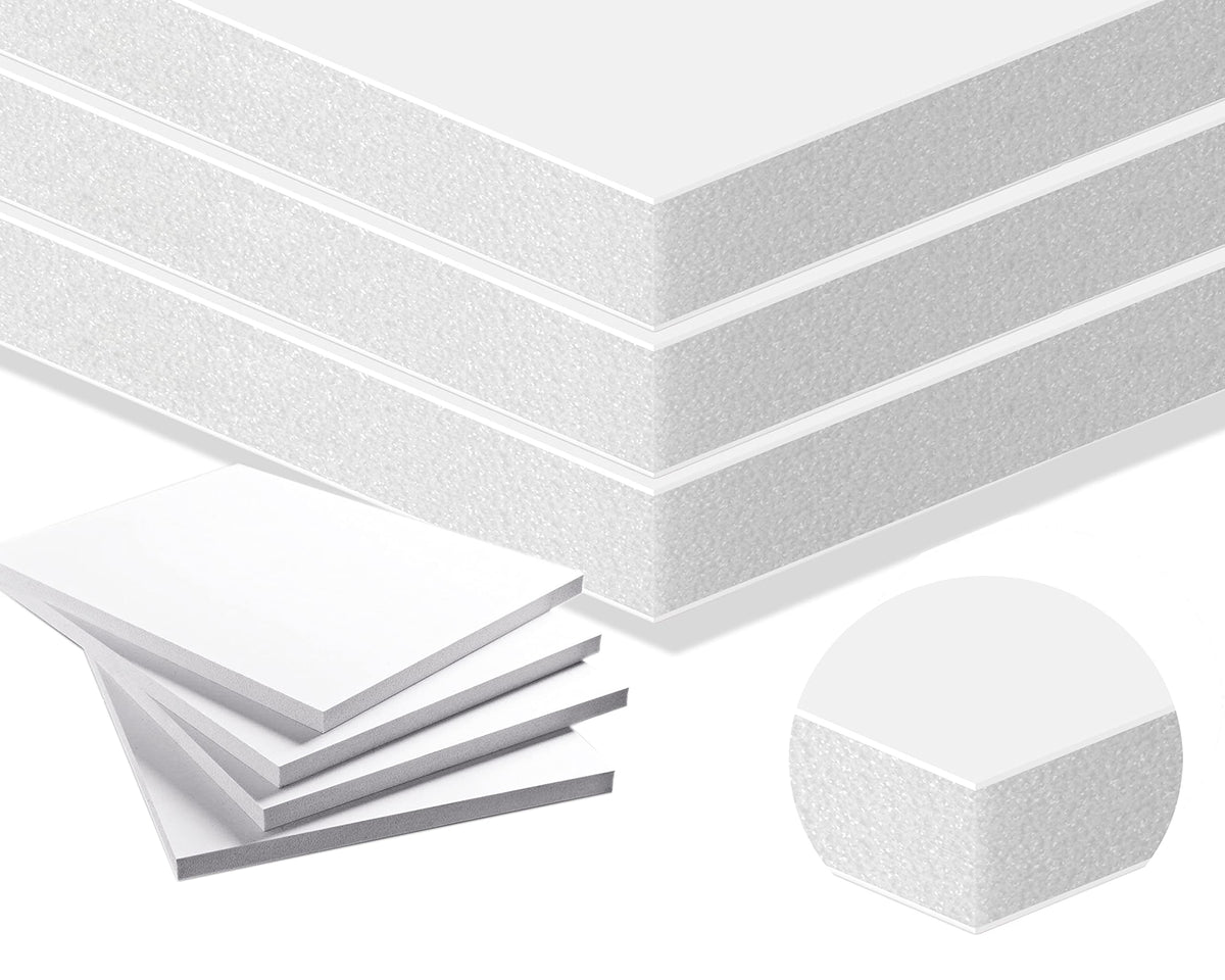 3/8" White Foam Core Boards 9x12-250 Pack. Many Sizes Available. Acid Free Craft Poster Board for Signs, Buffered Presentations, School, Office and Art Projects