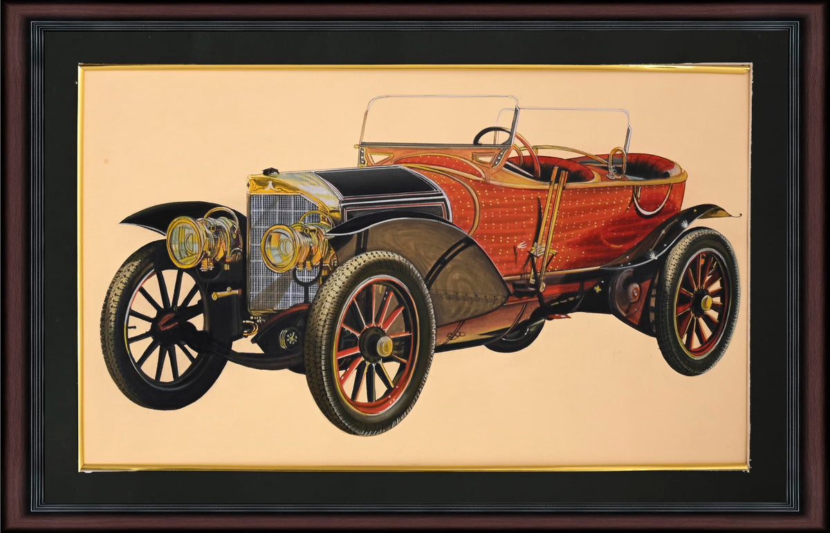 Arts & Crafts Vintage Classic Car Painting, 15x10 Inch