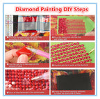 5 Panel Diamond Painting Kits 5D DIY Abstract Plum Blossom Diamond Art Kits for Adults, Full Drill Round Diamond Dots Crystal Rhinestone Gems Arts and Crafts for Home Wall Decor Gifts 120x78in E-1145